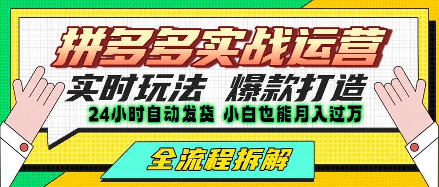 拼多多最新实战运营高投产：长久稳定项目，单店利润一天三位数-爱学习