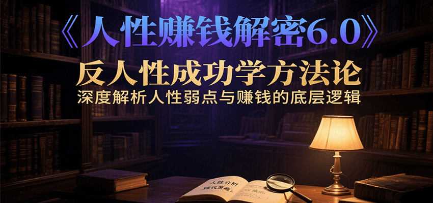 人性赚钱解密6.0，反人性成功学方法论，深度解析人性弱点与赚钱的底层逻辑-爱学习