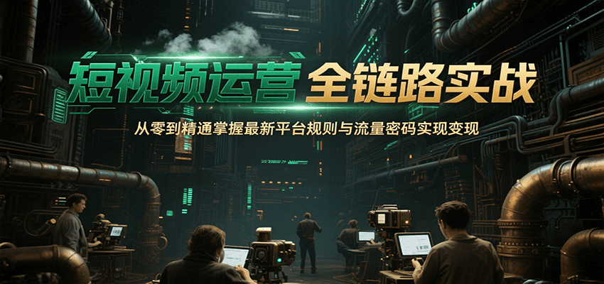 短视频运营全链路实战，从零到精通掌握最新平台规则与流量密码实现变现-爱学习