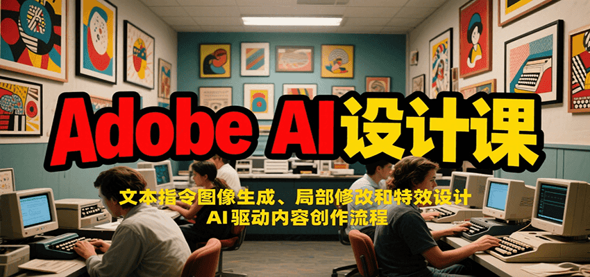 Adobe AI设计课：文本指令图像生成、局部修改和特效设计，AI驱动内容创作流程-爱学习