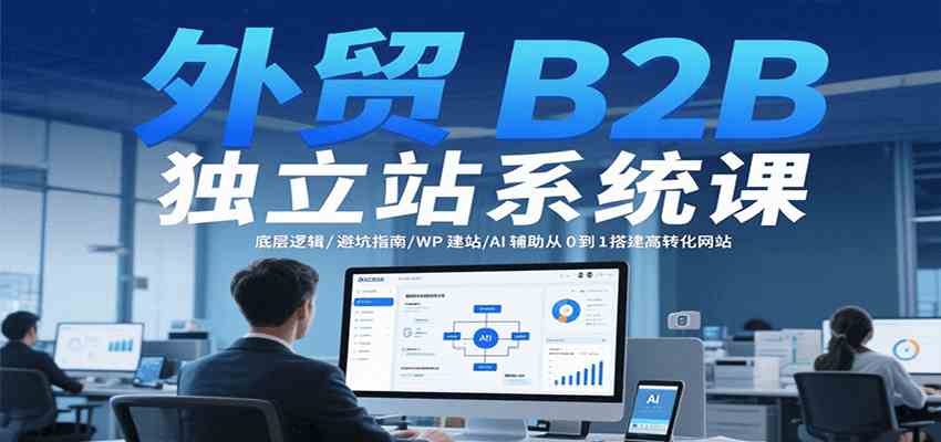 外贸B2B独立站系统课：底层逻辑/避坑指南/WP建站/AI辅助从0到1搭建高转化网站-爱学习