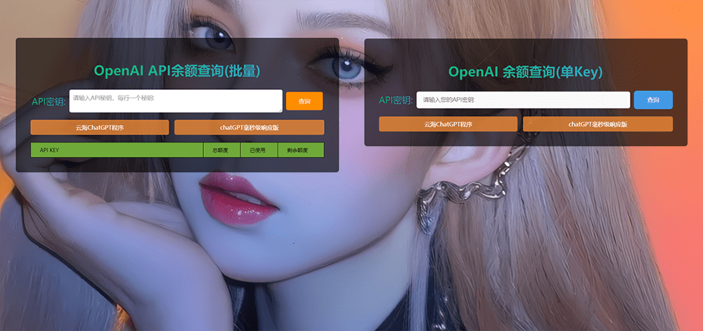 ChatGPT在线查询余额小工具源码-爱学习