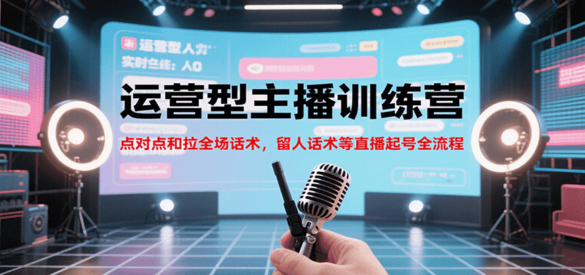 运营型主播训练营，点对点和拉全场话术，留人话术等直播起号全流程（更新7月）-爱学习