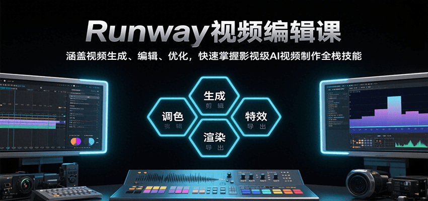 Runway视频编辑课，涵盖视频生成、编辑、优化，快速掌握影视级AI视频制作全栈技能-爱学习