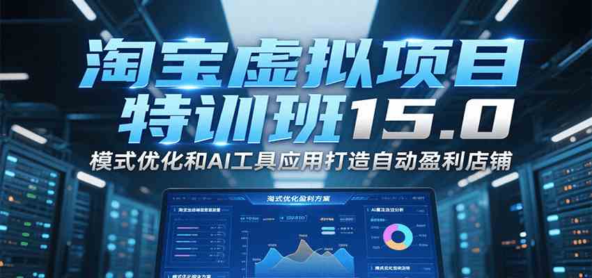淘宝虚拟项目特训班15.0，模式优化和AI工具应用打造自动盈利店铺-爱学习