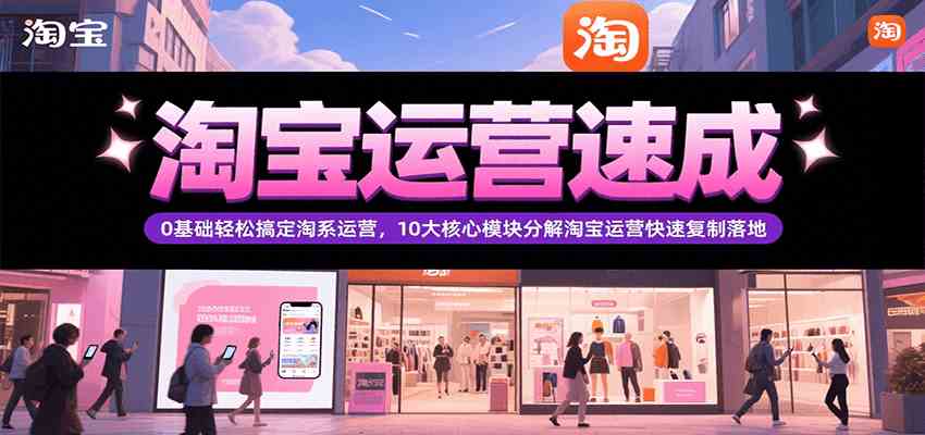 淘宝运营速成，0基础轻松搞定网店运营，10大核心模块分解快速复制落地（更新）-爱学习