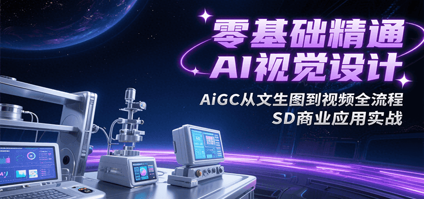 零基础精通AI视觉设计，AiGC从文生图到视频全流程，SD商业应用实战-爱学习
