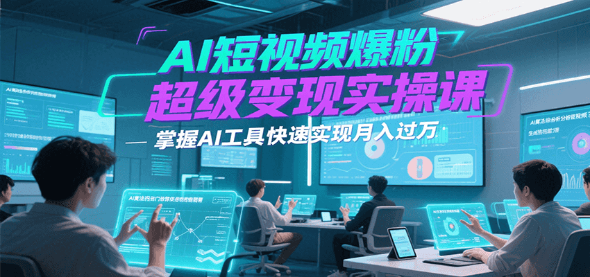 AI短视频爆粉超级变现实操课，掌握AI工具快速实现月入过万-爱学习